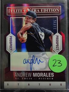 lot 23 image: LIMITED ROOKIE AUTO (3775) - 2014 Panini Elite Extra Edition Prospects 75 Andrew Morales #95 Auto