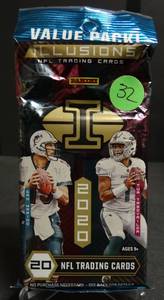 lot 32 image: 2020 Panini Illusions NFL Football Sealed Cello Value Pack 