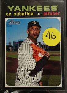 lot 46 image: CC Sabathia 2020 Topps Heritage Baseball #340 New York NY Yankees