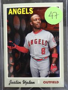 lot 47 image: LIMITED - 2019 Topps Heritage Refractor Justin Upton Angels THC- 214999