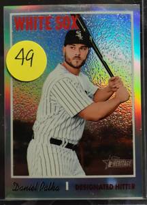 lot 49 image: LIMITED TO 570 - 2019 Topps Heritage Daniel Palka Chrome Refractor 149570 - THC 180
