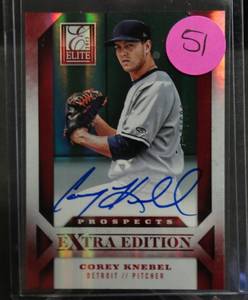 lot 51 image: LIMITED AUTOGRAPHED PROSPECTS - 2013 Elite Extra Edition Prospects Autographs Auto Corey Knebel 403699