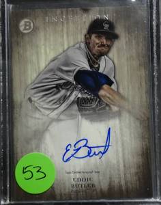 lot 53 image: AUTOGRAPHED - 2014 Bowman Inception Prospect Auto #PA-EB Eddie Butler Colorado Rockies