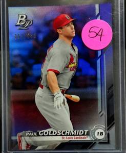 lot 54 image: LIMITED TO 250 - PAUL GOLDSCHMIDT 2019 Bowman Platinum #25 PURPLE 161250