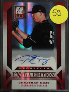lot 58 image: LIMITED AUTOGRAPH TO 329 - JONATHAN GRAY - 2013 ELITE EXTRA EDITION - ROOKIE AUTOGRAPH - 301329