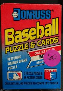 lot 60 image: 1989 Donruss Baseball Cards Featuring Warren Spahn Unopened WAX Pack