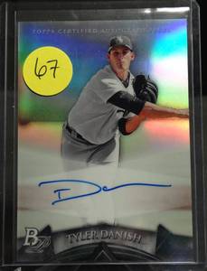 lot 67 image: AUTOGRAPHED ON CARD PROSPECT - 2014 Bowman Platinum Prospect Autographs Baseball Card #APTD Tyler Danish