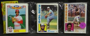 lot 81 image: 1984 Topps Sealed Rack Pack 54 Cards Poss Don Mattingly Rookie Cards