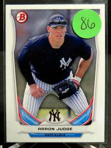 lot 86 image: ROOKIE - AARON JUDGE 2014 Bowman RC #TP-39 CENTERED-GEM MINT