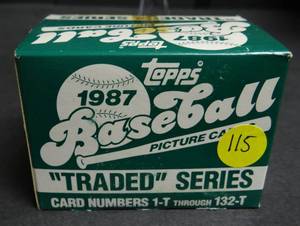 lot 115 image: 1987 Topps Traded Complete Factory Set Greg Maddux Rookie