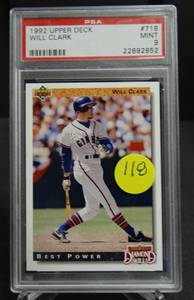 lot 118 image: GRADEDE PSA MINT 9 - 1992 UPPER DECK San Francisco SF Giants WILL CLARK PSA 9