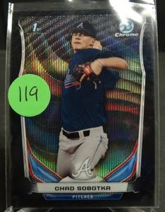 lot 119 image: 2014 Bowman Chrome Draft Black Wave Refractors #CDP87 Chad Sobotka