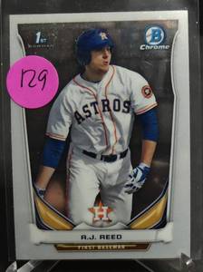 lot 129 image: A.J. Reed  2014 Bowman Chrome Draft #CDP40 Astros