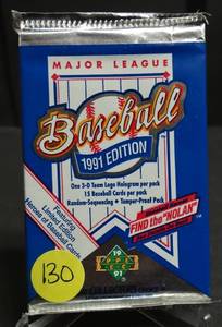 lot 130 image: 1991 UPPER DECK BASEBALL Pack (15 CARDS) Low Series possible Michael Jordan SP1