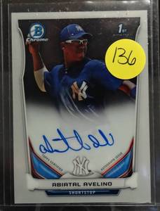 lot 136 image: ROOKIE AUTOGRAPHED - 2014 Bowman Chrome ABIATAL AVELINO Rookie RC AUTO AUTOGRAPH San Francisco Giants