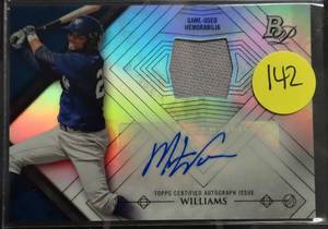 lot 142 image: AUTO RELIC CARD - 2014 Bowman Platinum Relics Mason Williams #AR-MW Auto