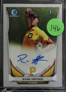 lot 146 image: AUTOGRAPHED - 2014 Bowman Chrome Prospect Auto #BCAP-RHA Ryan Hafner Pittsburgh Pirates