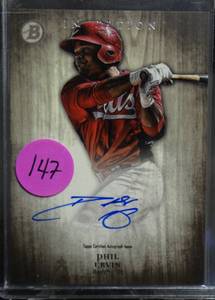 lot 147 image: ON CARD AUTOGRAPH - Phil Ervin 2014 Bowman Inception RC Prospect Auto PA-PE Cincinnati Reds