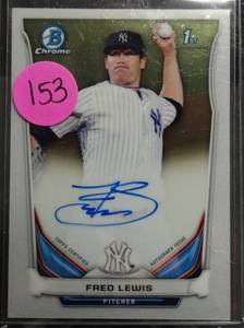 lot 153 image: AUTOGRAPHED - 2014 Bowman Chrome Fred Lewis Auto 1st Bowman Chrome YANKEES
