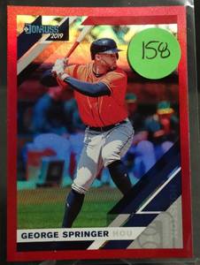 lot 158 image: George Springer 2019 Donruss RED Holo #65 Houston Astros