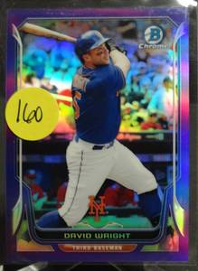 lot 160 image: LIMITED (101150) - 2014 Bowman Chrome Purple Refractors #81 David Wright #150