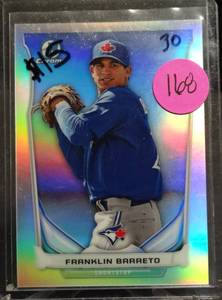 lot 168 image: $$$ uto - 2014 Bowman Chrome Prospects REFRACTOR AUTO Franklin Barreto RC #d 146500 - HOT CARD