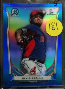 lot 181 image: LIMITED (172250) - 2014 Bowman Chrome Prospects Blue Refractor 250 Elvis Araujo #BCP83