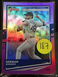 lot 187 image: 2020 Donruss Holo Pink #96 German Marquez