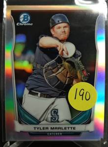 lot 190 image: LIMITED (300500) - 2014 Bowman Chrome Prospects Refractor 500 Tyler Marlette #BCP50