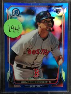lot 194 image: RARE LIMITED (145250) - 2014 BOWMAN CHROME XANDER BOGAERTS RC BLUE REFRACTOR 250 - $$$