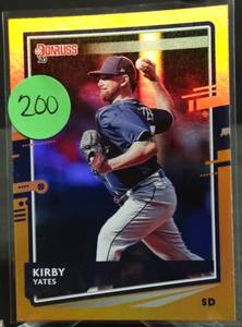 lot 200 image: Kirby Yates 2020 Donruss Orange Holo #208 Padres