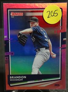 lot 205 image: 2020 Panini Donruss Holo Pink Brandon Woodruff #135