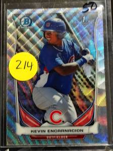 lot 214 image: RARE LIMITED (325) - 2014 Bowman Chrome Prospects Silver Wave Refractor 25 Kevin Encarnacion #BCP94