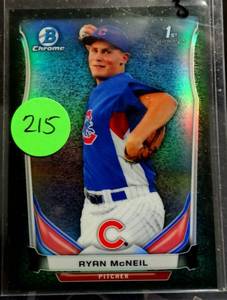 lot 215 image: RARE LIMITED (1835) - 2014 Bowman Chrome Prospects Black Static Refractor 35 Ryan McNeil #BCP59