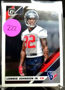 lot 222 image: ROOKIE - 2019 Panini Donruss Optic Lonnie Johnson Jr Houston Texans Rookie Card RC