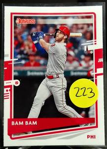 lot 223 image: 2020 Donruss Baseball Bam Bam Nickname Variant - Bryce Harper - Phillies