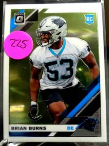 lot 225 image: 2019 Donruss Optic Brian Burns RC Rated Rookie Panthers #106