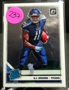 lot 237 image: HOT RATED ROOKIE - 2019 Optic Rated Rookie AJ BROWN Base RC #164 Titans