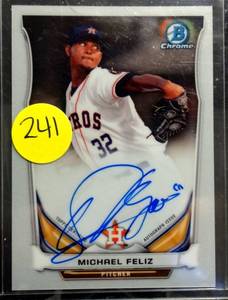 lot 241 image: MICHAEL FELIZ Houston Astros AUTOGRAPH 2014 Bowman Chrome