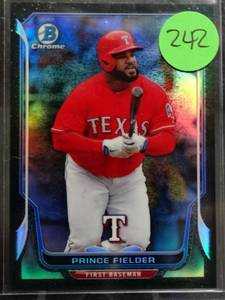 lot 242 image: RARE LIMITED (3135) - 2014 Bowman Chrome Black Static Refractor 104 Prince Fielder 35