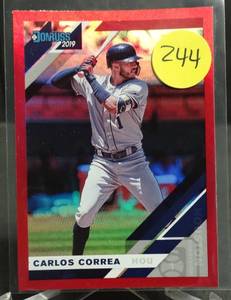 lot 244 image: 2019 Panini Donruss Holo Red Carlos Correa #78