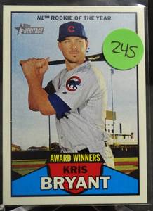 lot 245 image: 2016 Heritage Kris Bryant Rookie of the Year Award Winners Chicago Cubs