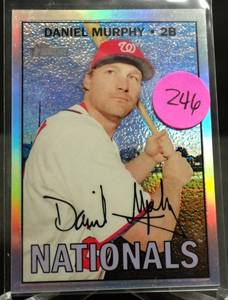 lot 246 image: LIMITED (97567) - DANIEL MURPHY 2016 TOPPS HERITAGE CHROME REFRACTOR CARD #THC-644 567