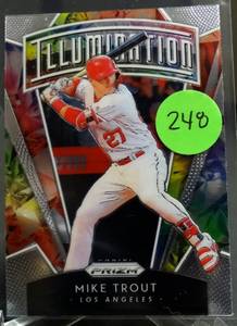 lot 248 image: 2019 Panini Prizm Mike Trout Insert Illumination No I-10 Angels