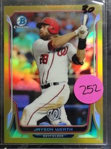 lot 252 image: RARE LIMITED (1050) - 2014 Bowman Chrome Gold Refractor JAYSON WERTH 50