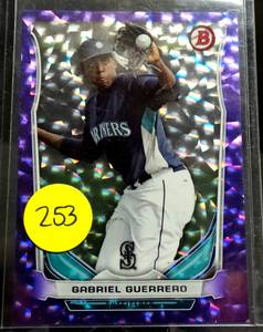 lot 253 image: RARE LIMITED (6399) - 2014 Bowman Draft Top Prospects Purple Ice 99 Gabriel Guerrero #TP-29