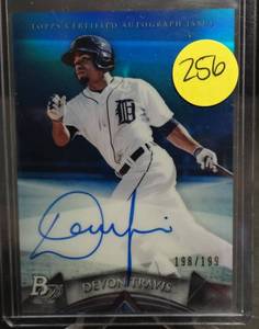 lot 256 image: 2014 Bowman Platinum Prospect Autographs #APDT Devon Travis Autograph Card