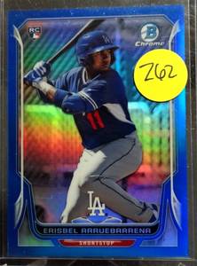 lot 262 image: LIMITED (46250) - 2014 Bowman Chrome Blue Refractors Baseball Card #3 Erisbel Arruebarrena 250