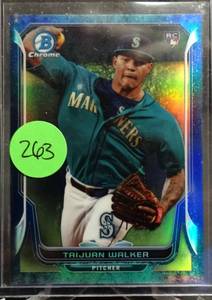 lot 263 image: rare limited (3199) - 2014 Bowman Chrome Bubble Refractors #21 Taijuan Walker 99