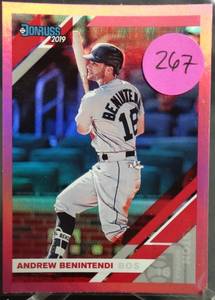lot 267 image: 2019 Donruss Pink Holo Foil #76 Andrew Benintendi Boston Red Sox